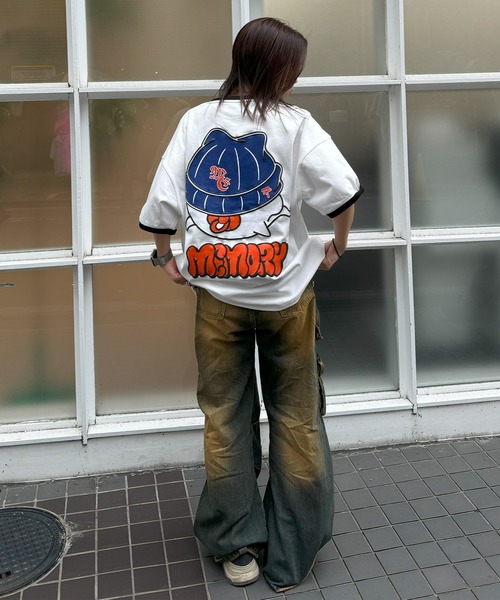 #MEMORY(メモリー)の「【MEMORY】オバケ リンガーネックTシャツ / Ghost Ringer Neck T-Shirt(Tシャツ/カットソー・メンズ・ホワイト/ブラック・FREE)」の9枚目の写真