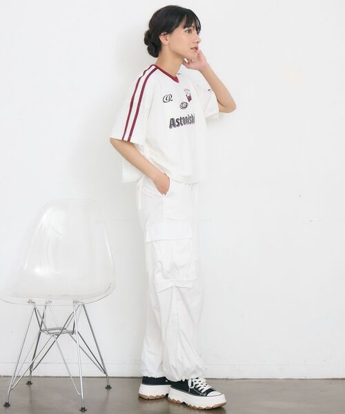 RETRO GIRL(レトロガール)の「ドロストスポーツTEE(Tシャツ/カットソー・レディース・ブラウン/オフホワイト/ブラック・FREE)」の6枚目の写真