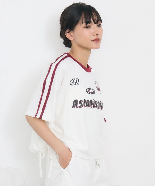 RETRO GIRL(レトロガール)の「ドロストスポーツTEE(Tシャツ/カットソー・レディース・ブラウン/オフホワイト/ブラック・FREE)」の10枚目の写真