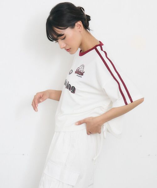 RETRO GIRL(レトロガール)の「ドロストスポーツTEE(Tシャツ/カットソー・レディース・ブラウン/オフホワイト/ブラック・FREE)」の11枚目の写真