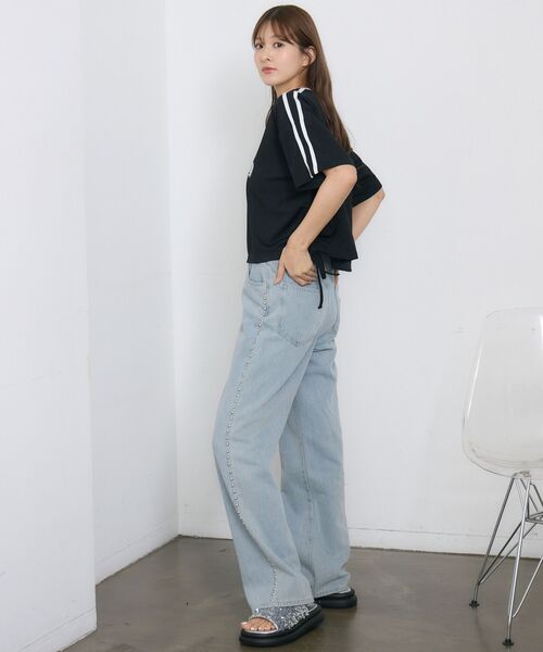 RETRO GIRL(レトロガール)の「ドロストスポーツTEE(Tシャツ/カットソー・レディース・ブラウン/オフホワイト/ブラック・FREE)」の15枚目の写真