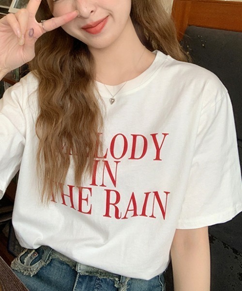 SHEENA（シーナ）の「綿100％、英字ロゴプリントＴシャツ（Tシャツ/カットソー・レディース・ホワイト×レッド/ホワイト×ブルー・M）」の12枚目の写真