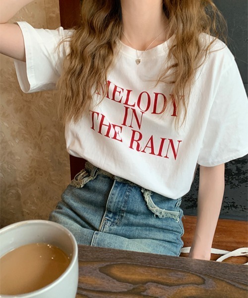 SHEENA（シーナ）の「綿100％、英字ロゴプリントＴシャツ（Tシャツ/カットソー・レディース・ホワイト×レッド/ホワイト×ブルー・M）」の10枚目の写真