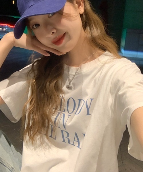 SHEENA（シーナ）の「綿100％、英字ロゴプリントＴシャツ（Tシャツ/カットソー・レディース・ホワイト×レッド/ホワイト×ブルー・M）」の9枚目の写真