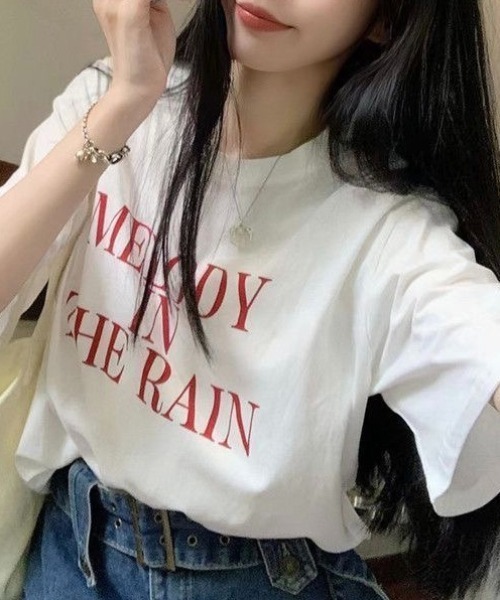 SHEENA（シーナ）の「綿100％、英字ロゴプリントＴシャツ（Tシャツ/カットソー・レディース・ホワイト×レッド/ホワイト×ブルー・M）」の8枚目の写真
