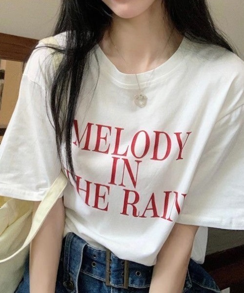 SHEENA（シーナ）の「綿100％、英字ロゴプリントＴシャツ（Tシャツ/カットソー・レディース・ホワイト×レッド/ホワイト×ブルー・M）」の7枚目の写真