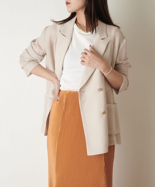 Lui's（ルイス）の「メッシュジャケット（テーラードジャケット・レディース・ベージュ/チャコールグレー/ブラック・FREE）」の9枚目の写真