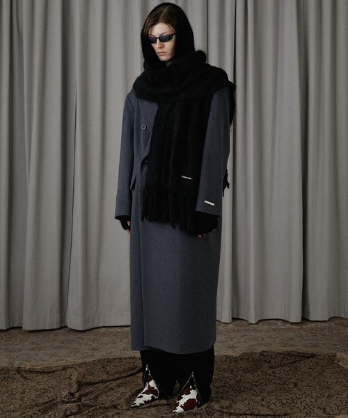 PRANK PROJECT(プランクプロジェクト)の「メランジウールロングダブルコート / Melange Wool Long Double Coat(チェスターコート・レディース・モカ/グレー・FREE)」の4枚目の写真