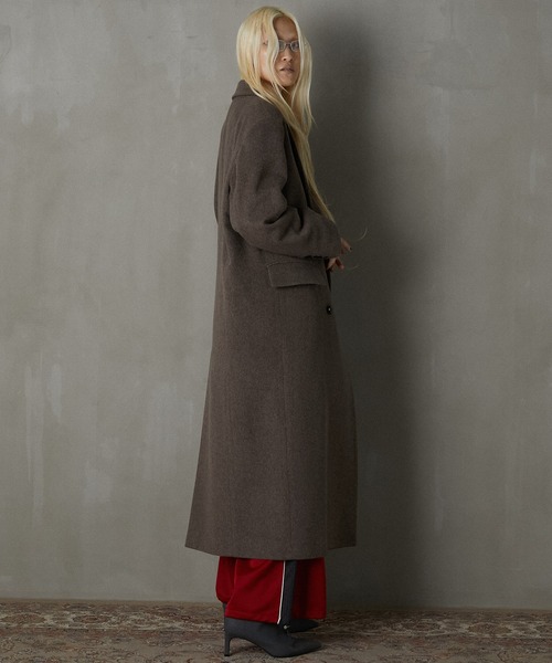 PRANK PROJECT(プランクプロジェクト)の「メランジウールロングダブルコート / Melange Wool Long Double Coat(チェスターコート・レディース・モカ/グレー・FREE)」の14枚目の写真