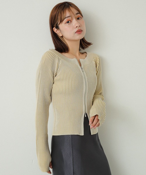 SENSE OF PLACE by URBAN RESEARCH（センスオブプレイスバイアーバンリサーチ）の「オフショルダージップセーター（ニット/セーター・レディース・ホワイト系その他/ブルー系その他/ブラウン系その他・ONE）」の11枚目の写真