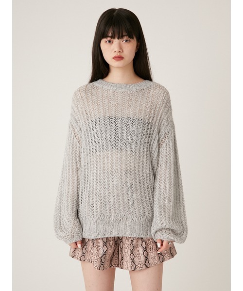 LILY BROWN（リリーブラウン）の「スパンコールモヘアニットトップス（ニット/セーター・レディース・ホワイト/ピンク/グレー・FREE）」の7枚目の写真