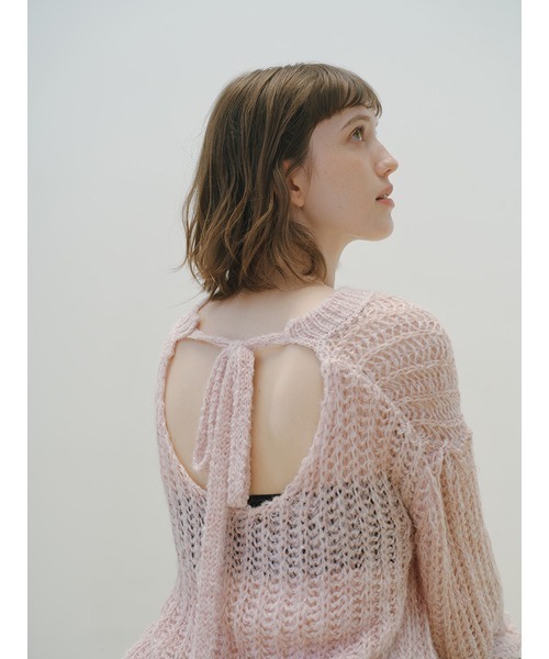LILY BROWN（リリーブラウン）の「スパンコールモヘアニットトップス（ニット/セーター・レディース・ホワイト/ピンク/グレー・FREE）」の4枚目の写真