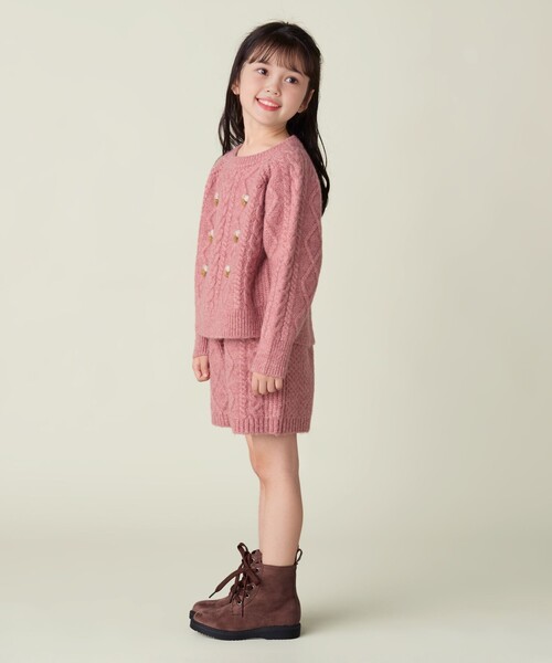 BEAMS mini（ビームスミニ）の「ケーブルニット ショートパンツ 2024FW（90～150cm）（その他パンツ・キッズ・ホワイト系その他5/ピンク・90/100/110/120/130/140/150）」の15枚目の写真