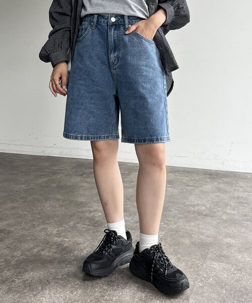 CPCM(シーピーシーエム)の「デニムバギーショーツ(デニムパンツ・レディース・ブルー・SMALL/MEDIUM)」の1枚目の写真