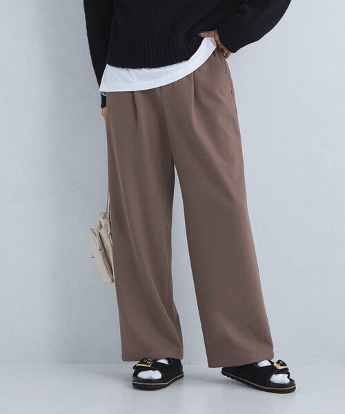 green label relaxing（グリーンレーベルリラクシング）の「［size SHORT/TALLあり］オルマイ ウラキモウ ワイド パンツ（その他パンツ・レディース・ブラック/ライトブルー/オフホワイト/ブラウン/モカ/その他1/ベージュ・SHORT/34/36/38/40/42/44/TALL）」の4枚目の写真