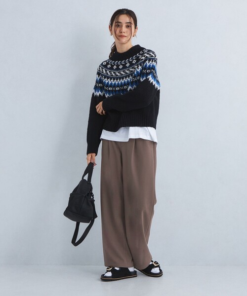 green label relaxing（グリーンレーベルリラクシング）の「［size SHORT/TALLあり］オルマイ ウラキモウ ワイド パンツ（その他パンツ・レディース・ブラック/ライトブルー/オフホワイト/ブラウン/モカ/その他1/ベージュ・SHORT/34/36/38/40/42/44/TALL）」の19枚目の写真