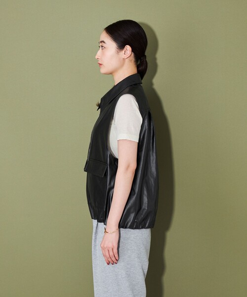 CITEN（シテン）の「＜CITEN＞レザーライク ベスト（ベスト・レディース・ブラック・FREE）」の6枚目の写真