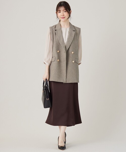 ANY SIS（エニィスィス）の「【洗える】ツイード ジレ（その他アウター・レディース・ブラック系6/ダークブラウン系6・2）」の3枚目の写真