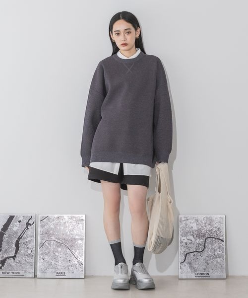 JEANASIS（ジーナシス）の「ボンディングショートパンツ/145781（その他パンツ・レディース・ブラック/グレー・MEDIUM/SMALL）」の12枚目の写真