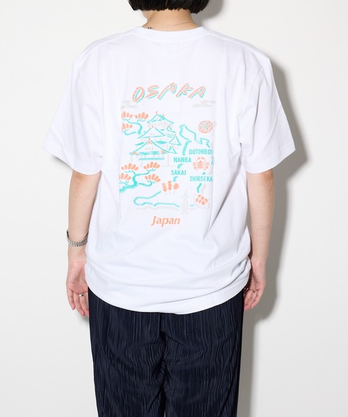 シジュウナナ(シジュウナナ)の「【 47 / シジュウナナ 】 大阪 マップ Tシャツ 半袖 観光地 刺繍風 OSAKA MAP Tee④ WEE(Tシャツ/カットソー・レディース・ブラック/ホワイト・XL/L/M)」の6枚目の写真
