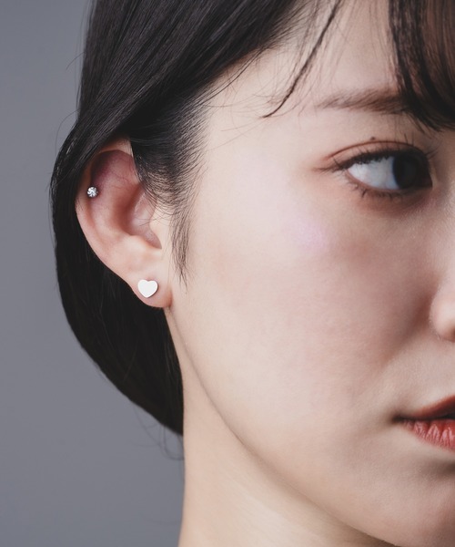 Os accessory(オズアクセサリー)の「【金属アレルギー対応】Os -オズ- ジルコニア ハート ピアスセット サージカルステンレス(ピアス(両耳用)・レディース・シルバー/ゴールド・FREE)」の1枚目の写真