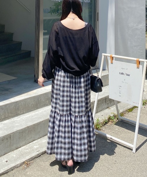 INGNI(イング)の「チェック柄シャーリングワンピース(ワンピース・レディース・ブラック系/ブラウン系その他2・M)」の7枚目の写真