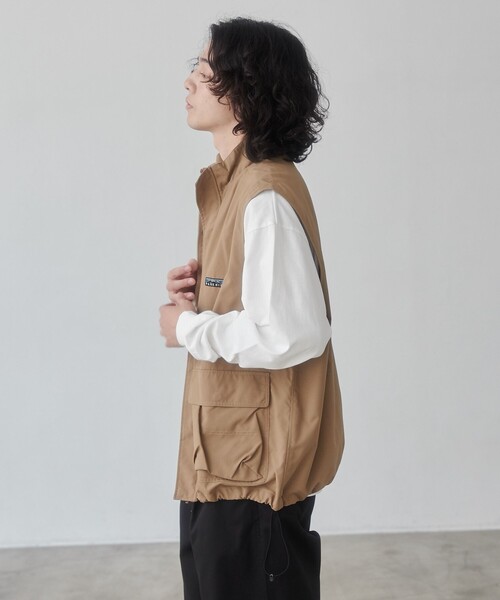 coen（コーエン）の「Chinook sport （チヌークスポーツ）× Parknik スタンドカラーベスト（ベスト・メンズ・ダークグリーン/ベージュ/ネイビー・M/L/XL）」の6枚目の写真
