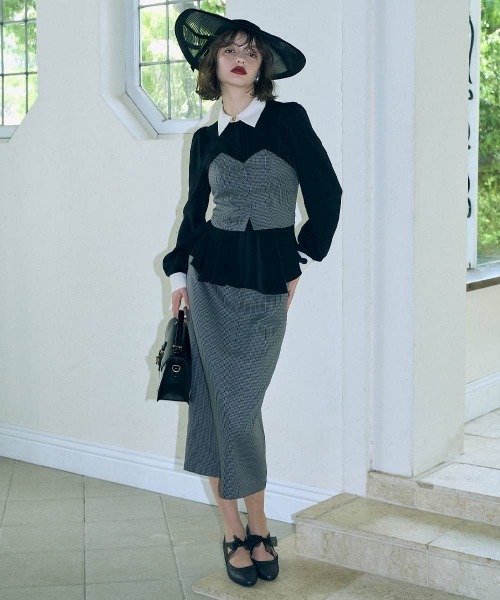 an another angelus（アンアナザーアンジェラス）の「【セットアップ対応/2サイズ展開】ミニチェックハイウエストタイトスカート/ananotherangelus（スカート・レディース・ブラウン/ブラック×グレー・2/1）」の9枚目の写真