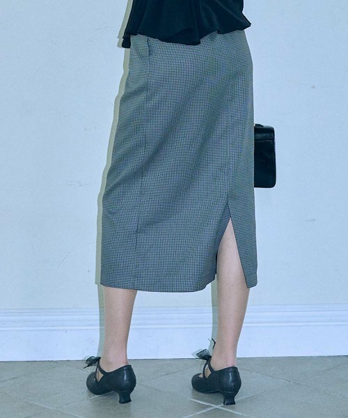 an another angelus（アンアナザーアンジェラス）の「【セットアップ対応/2サイズ展開】ミニチェックハイウエストタイトスカート/ananotherangelus（スカート・レディース・ブラウン/ブラック×グレー・2/1）」の10枚目の写真