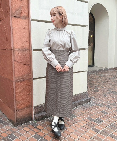 an another angelus（アンアナザーアンジェラス）の「【セットアップ対応/2サイズ展開】ミニチェックハイウエストタイトスカート/ananotherangelus（スカート・レディース・ブラウン/ブラック×グレー・2/1）」の13枚目の写真