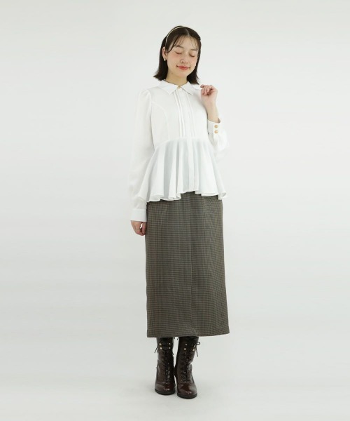 an another angelus（アンアナザーアンジェラス）の「【セットアップ対応/2サイズ展開】ミニチェックハイウエストタイトスカート/ananotherangelus（スカート・レディース・ブラウン/ブラック×グレー・2/1）」の22枚目の写真