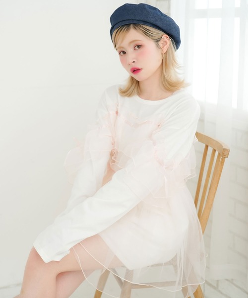 L'EST ROSE シフォンチュニック　リボン L'EST ROSE シフォンチュニック リボン L'EST ROSE シフォン