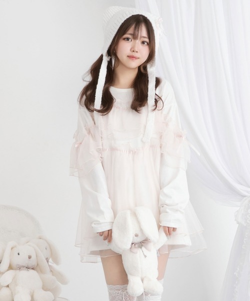 L'EST ROSE シフォンチュニック　リボン L'EST ROSE シフォンチュニック リボン