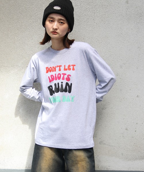 UNIT CHEST(ユニットチェスト)の「【UNIT CHEST】unique unisex long sleeve T-shirt/ユニークユニセックス ロンT OIF designer eggs コラボ ストリートデザイン by kaamani Senanayake(Tシャツ/カットソー・レディース・ブラック/ホワイト/杢グレー・S/L/M)」の16枚目の写真
