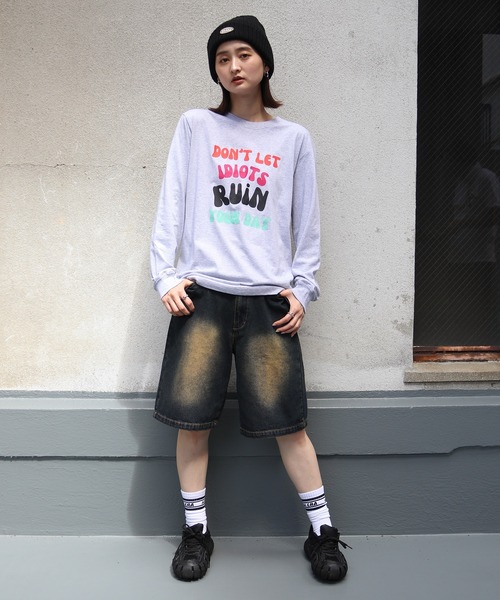 UNIT CHEST(ユニットチェスト)の「【UNIT CHEST】unique unisex long sleeve T-shirt/ユニークユニセックス ロンT OIF designer eggs コラボ ストリートデザイン by kaamani Senanayake(Tシャツ/カットソー・レディース・ブラック/ホワイト/杢グレー・S/L/M)」の17枚目の写真
