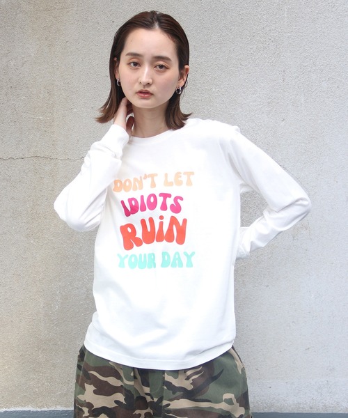 UNIT CHEST(ユニットチェスト)の「【UNIT CHEST】unique unisex long sleeve T-shirt/ユニークユニセックス ロンT OIF designer eggs コラボ ストリートデザイン by kaamani Senanayake(Tシャツ/カットソー・レディース・ブラック/ホワイト/杢グレー・S/L/M)」の5枚目の写真