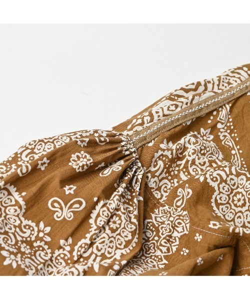 45R（フォーティファイブアール）の「バンダナミックスプリントのスモックドレス（ドレス・レディース・ブラウン/ネイビー・FREE）」の11枚目の写真