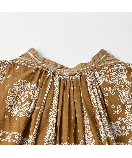 45R（フォーティファイブアール）の「バンダナミックスプリントのスモックドレス（ドレス・レディース・ブラウン/ネイビー・FREE）」の13枚目の写真