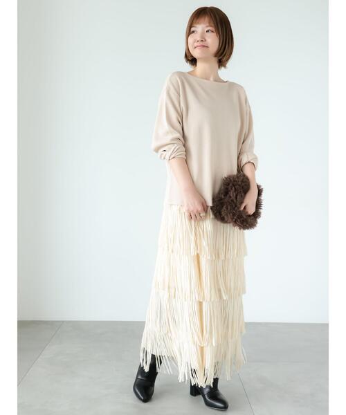 Lugnoncure（ルノンキュール）の「ロングブーツ（ブーツ・レディース・ベージュ/ブラック・M/L）」の4枚目の写真