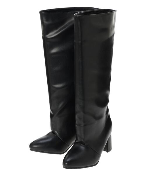 Lugnoncure（ルノンキュール）の「ロングブーツ（ブーツ・レディース・ベージュ/ブラック・M/L）」の6枚目の写真