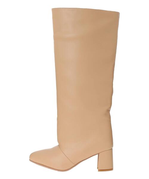 Lugnoncure（ルノンキュール）の「ロングブーツ（ブーツ・レディース・ベージュ/ブラック・M/L）」の8枚目の写真