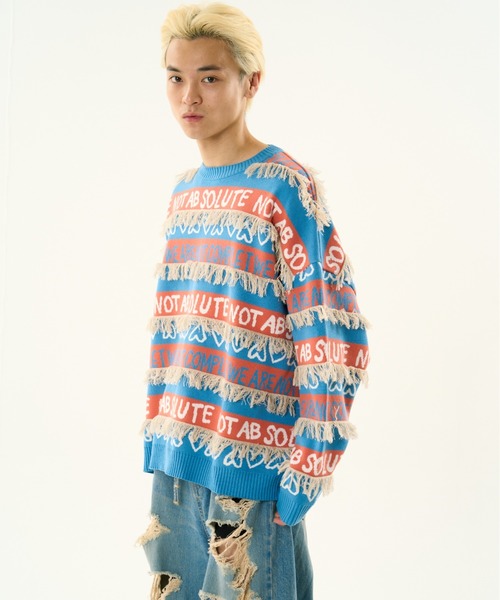 DISCOVERED（ディスカバード）の「DISCOVERED CRAZY BORDER KNIT（ニット/セーター・メンズ・その他/ブラック・1/3）」の10枚目の写真