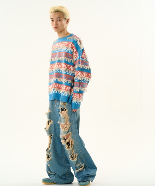 DISCOVERED（ディスカバード）の「DISCOVERED CRAZY BORDER KNIT（ニット/セーター・メンズ・その他/ブラック・1/3）」の15枚目の写真