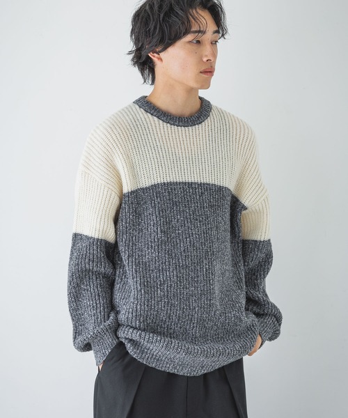 LOWRYS FARM(ローリーズファーム)の「パネルキリカエニット 202287(Tシャツ/カットソー・メンズ・ネイビー/アイボリー・FREE)」の16枚目の写真