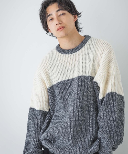 LOWRYS FARM(ローリーズファーム)の「パネルキリカエニット 202287(Tシャツ/カットソー・メンズ・ネイビー/アイボリー・FREE)」の17枚目の写真