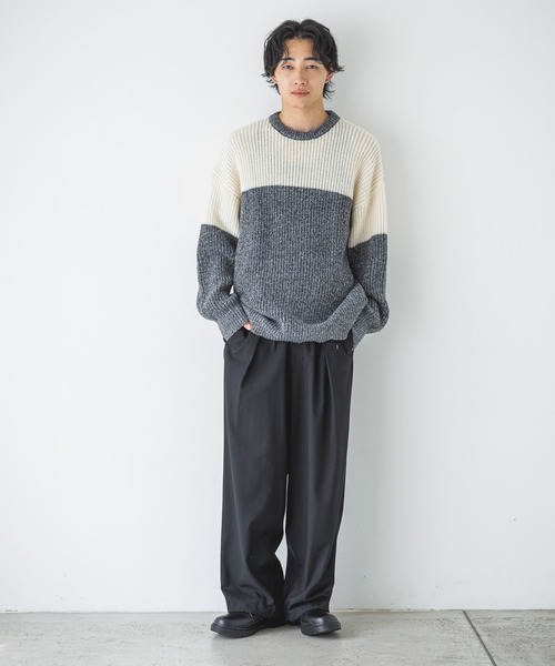 LOWRYS FARM(ローリーズファーム)の「パネルキリカエニット 202287(Tシャツ/カットソー・メンズ・ネイビー/アイボリー・FREE)」の14枚目の写真