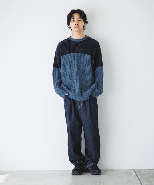 LOWRYS FARM(ローリーズファーム)の「パネルキリカエニット 202287(Tシャツ/カットソー・メンズ・ネイビー/アイボリー・FREE)」の18枚目の写真