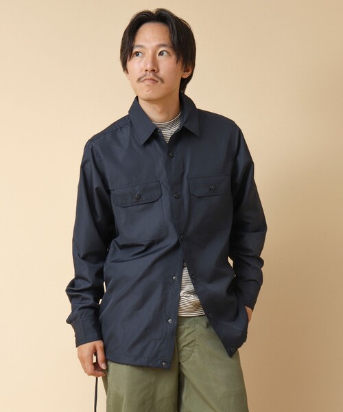 TAION（タイオン）の「【TAION/タイオン】ノンダウン ミリタリー ロングスリーブシャツ（シャツ/ブラウス・メンズ・オリーブ/カーキ/ブラック/ネイビー・M/L/XL）」の5枚目の写真