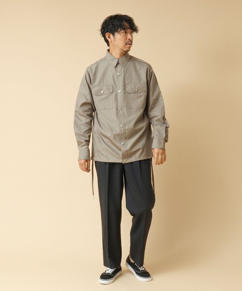 TAION（タイオン）の「【TAION/タイオン】ノンダウン ミリタリー ロングスリーブシャツ（シャツ/ブラウス・メンズ・オリーブ/カーキ/ブラック/ネイビー・M/L/XL）」の22枚目の写真