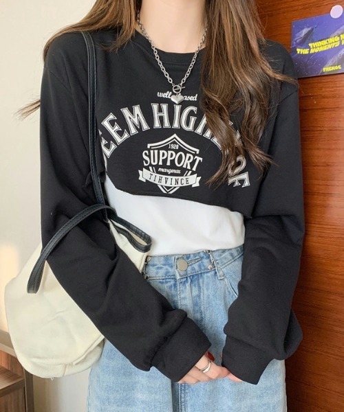 GEMEDA(ジェメダ)の「ロゴスウェット セットトップス(Tシャツ/カットソー・レディース・カーキ/グレー/ブラック・M)」の12枚目の写真